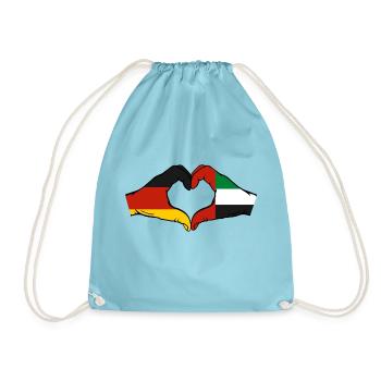 Germany United Arab Emirates Flag - Drawstring Bag - aqua - Front
