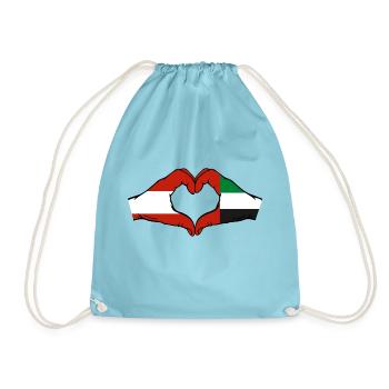 Österreich Vereinigte Arabische Emirate Flagge - Turnbeutel - Aqua - Vorne