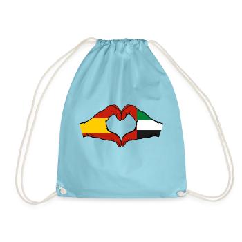 Spain United Arab Emirates Flag - Drawstring Bag - aqua - Front