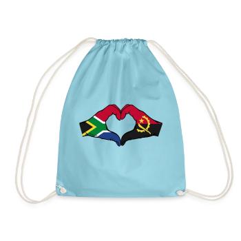 Afrique du Sud Angola Drapeau Mains Coeur Forme - Sac de sport léger - aqua - Devant
