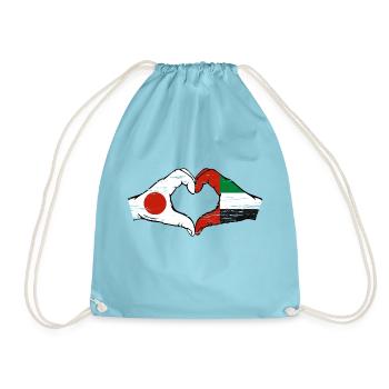 Japon, Émirats arabes unis, Cœur - Sac de sport léger - aqua - Devant
