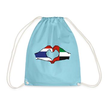 Thailand United Arab Emirates Heart - Drawstring Bag - aqua - Front