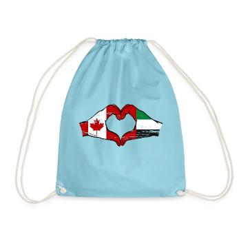Kanada Vereinigte Arabische Emirate Flagge Herz - Turnbeutel - Aqua - Vorne