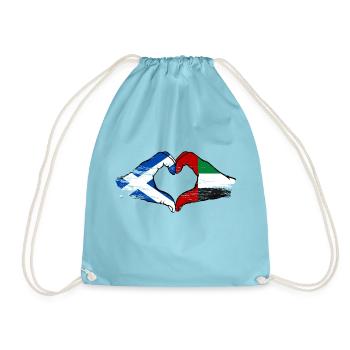 Scotland United Arab Emirates Flag - Drawstring Bag - aqua - Front