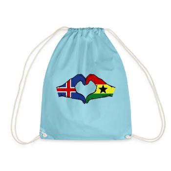 Islande Ghana Drapeau Mains Coeur Forme - Sac de sport léger - aqua - Devant