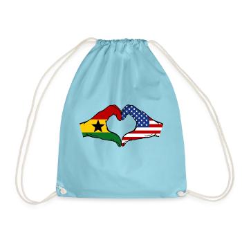 Ghana États-Unis Drapeau Mains Coeur Forme - Sac de sport léger - aqua - Devant
