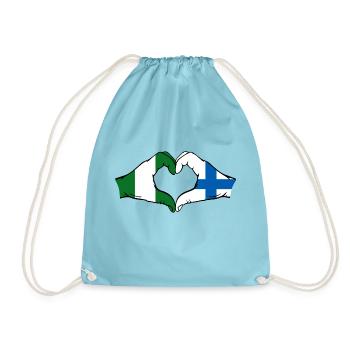 Nigeria Finlande Drapeau Mains Coeur Forme - Sac de sport léger - aqua - Devant