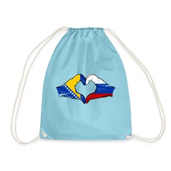 Bosnie Russie Drapeau Mains Coeur Forme Utilisé - Sac de sport léger - aqua - Devant