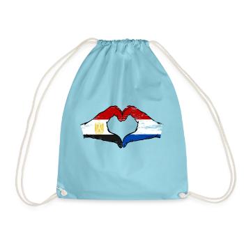 Egypte Hollande Drapeau Mains Coeur Forme Utilisé - Sac de sport léger - aqua - Devant