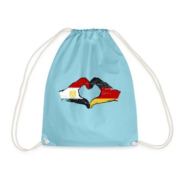 Égypte Allemagne Drapeau Mains Coeur Forme Utilisé - Sac de sport léger - aqua - Devant