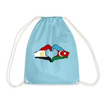 Ägypten Aserbaidschan Flagge Hände Herzform - Turnbeutel - Aqua - Vorne