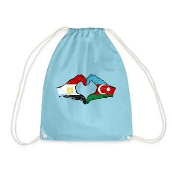 Egypte Azerbaïdjan Drapeau Mains Coeur Forme Utilisé - Sac de sport léger - aqua - Devant