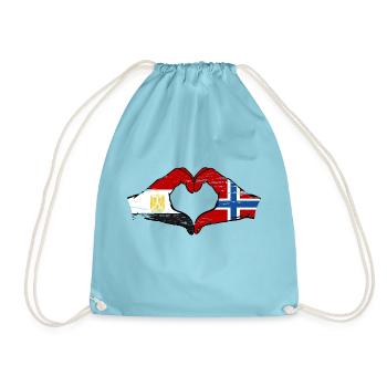Égypte Norvège Drapeau Mains Coeur Forme Utilisé - Sac de sport léger - aqua - Devant