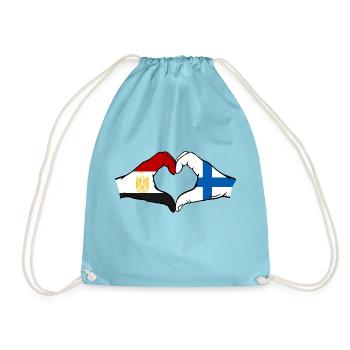 Égypte Finlande Drapeau Mains Coeur Forme - Sac de sport léger - aqua - Devant