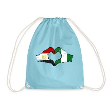 Égypte Nigeria Drapeau Mains Coeur Forme Utilisé - Sac de sport léger - aqua - Devant