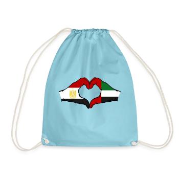 Egypt United Arab Emirates Flag - Drawstring Bag - aqua - Front