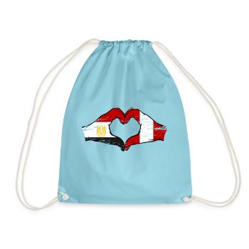 Égypte Pérou Drapeau Mains Coeur Forme Utilisé - Sac de sport léger - aqua - Devant