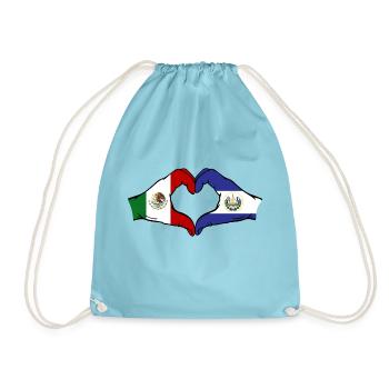 Mexique El Salvador Drapeau Mains Coeur Forme - Sac de sport léger - aqua - Devant