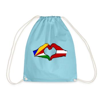 Seychelles Lettonie Drapeau Mains Coeur - Sac de sport léger - aqua - Devant