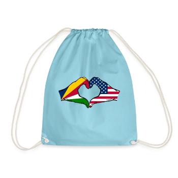 Seychelles USA Drapeau Mains Coeur Forme - Sac de sport léger - aqua - Devant