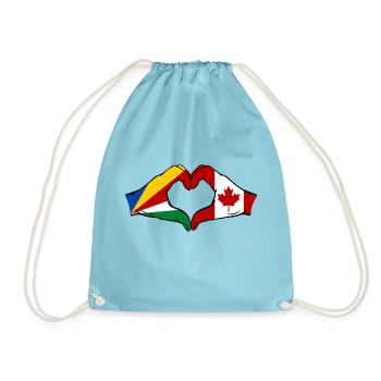 Seychelles Canada Drapeau Mains Coeur Forme - Sac de sport léger - aqua - Devant