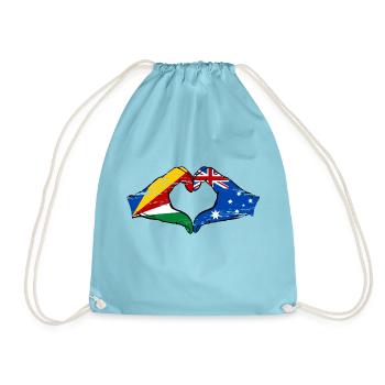 Seychelles Australie drapeau mains forme de coeur utilisé - Sac de sport léger - aqua - Devant