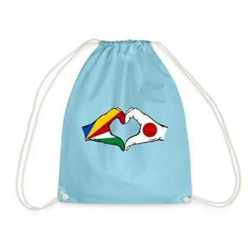 Seychelles Japon Drapeau Mains Coeur Forme - Sac de sport léger - aqua - Devant