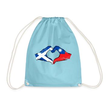Ecosse Taïwan drapeau mains forme de coeur utilisé - Sac de sport léger - aqua - Devant