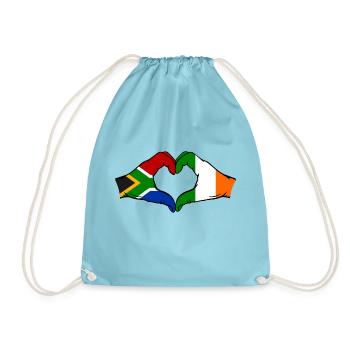 Afrique du Sud Irlande Drapeau Mains Coeur Forme - Sac de sport léger - aqua - Devant