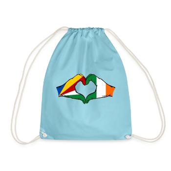 Seychelles Irlande Drapeau Mains Coeur Forme - Sac de sport léger - aqua - Devant