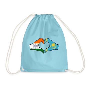 Inde Kazakhstan Drapeau Mains Coeur Forme - Sac de sport léger - aqua - Devant