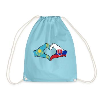 Kasachstan Slowakei Flagge Hände Herzform - Turnbeutel - Aqua - Vorne