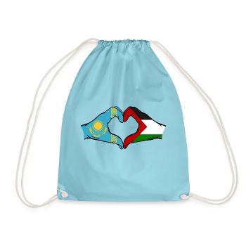 Kazakhstan Palestine Drapeau Mains Coeur Forme - Sac de sport léger - aqua - Devant