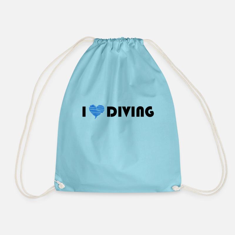 I love DIVING 1 - Drawstring Bag - aqua