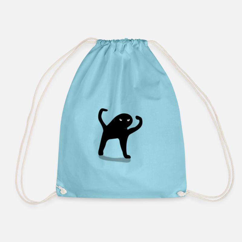 cursed cat meme - Drawstring Bag - aqua