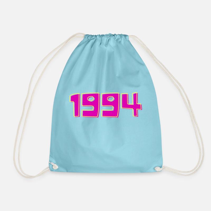 Year 1994 Pink and Yellow - Drawstring Bag - aqua