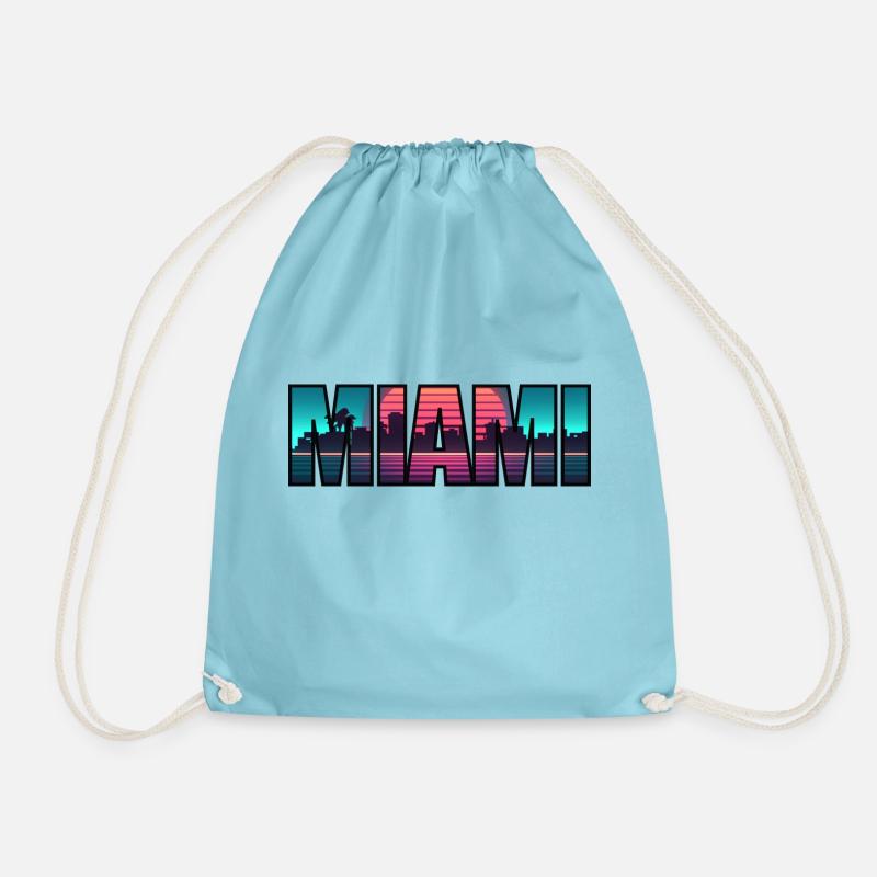 MIAMI BEACH - Drawstring Bag - aqua
