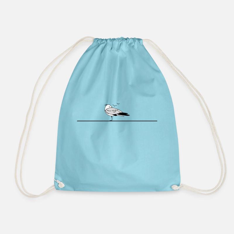 Lustige schlafende Möwe - Turnbeutel - Aqua
