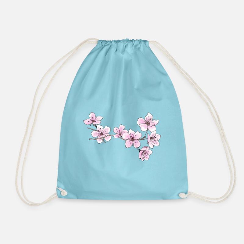 Kirschblüten - Turnbeutel - Aqua