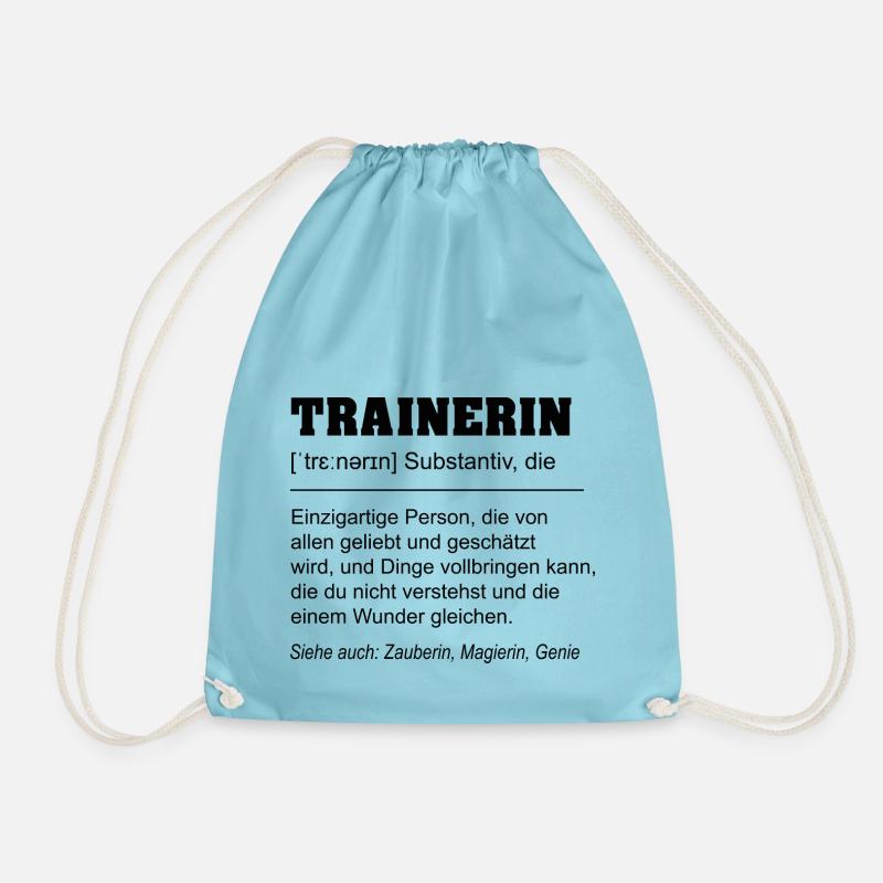 Trainerin Definition schwarz - Turnbeutel - Aqua