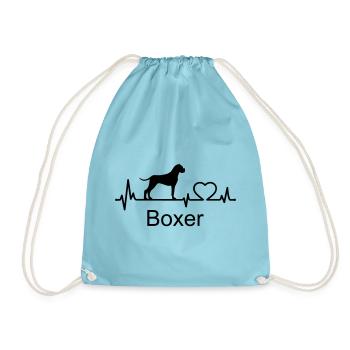 Boxer Dog Heartbeat Dog Propriétaire Idée cadeau - Sac de sport léger - aqua - Devant