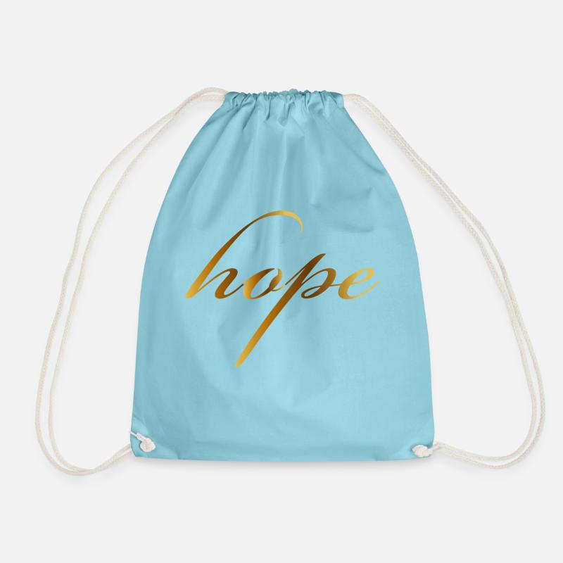 Hope, Hope - Drawstring Bag - aqua