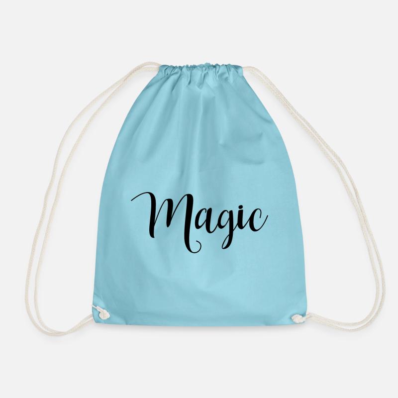 Lettering Magic black - Drawstring Bag - aqua
