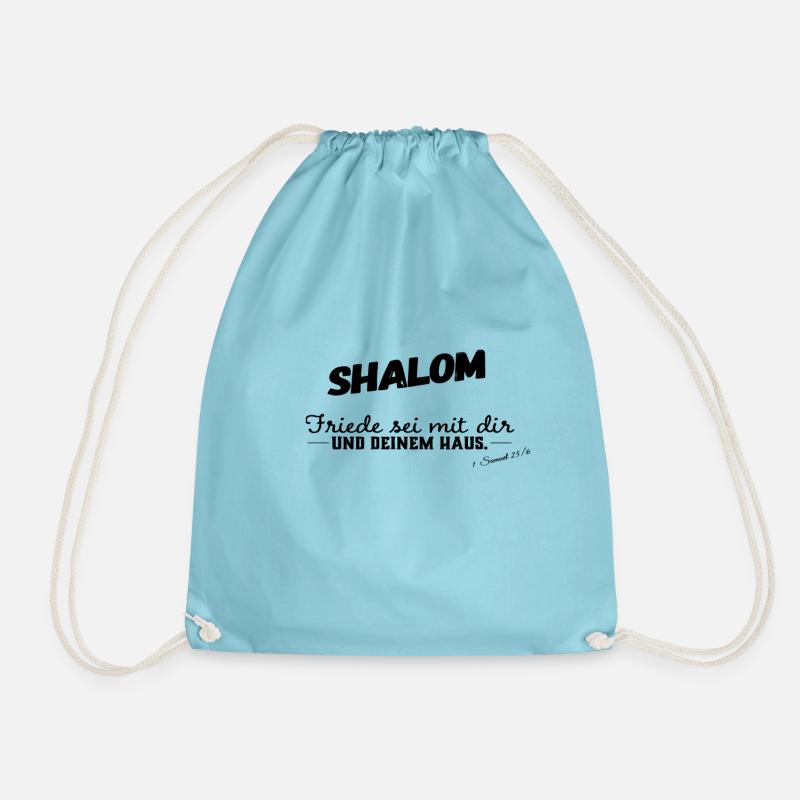 Shalom Friede sei mit dir und deinem Haus -> Bibel - Turnbeutel - Aqua