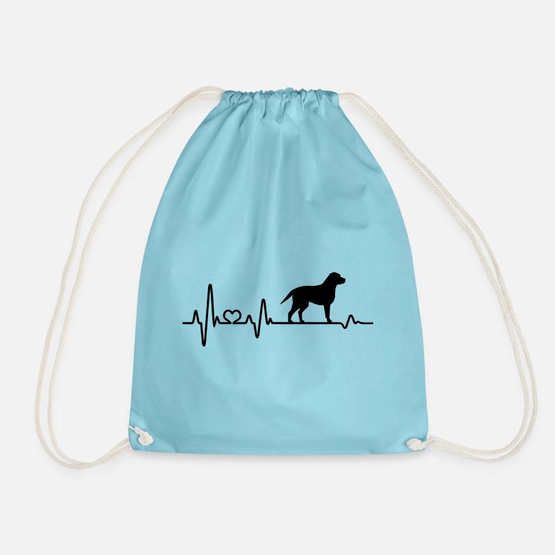 Labrador Herzfrequenz Herzschlag Pulsschlag Liebe - Turnbeutel - Aqua