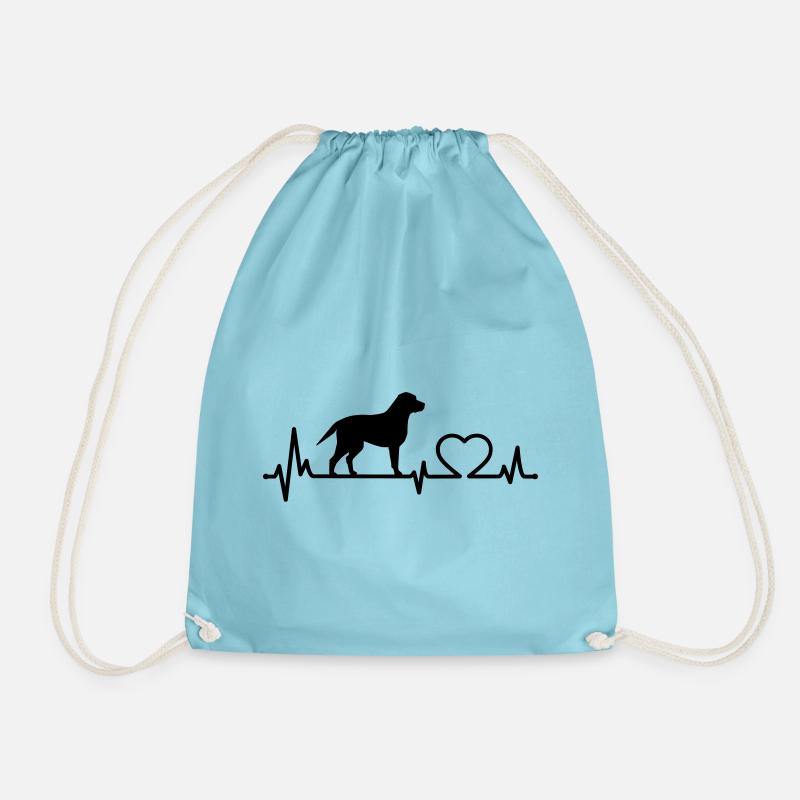 Labrador Herzfrequenz Herzschlag Pulsschlag Liebe - Turnbeutel - Aqua