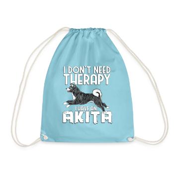 Akita Therapy III - Drawstring Bag - aqua - Front