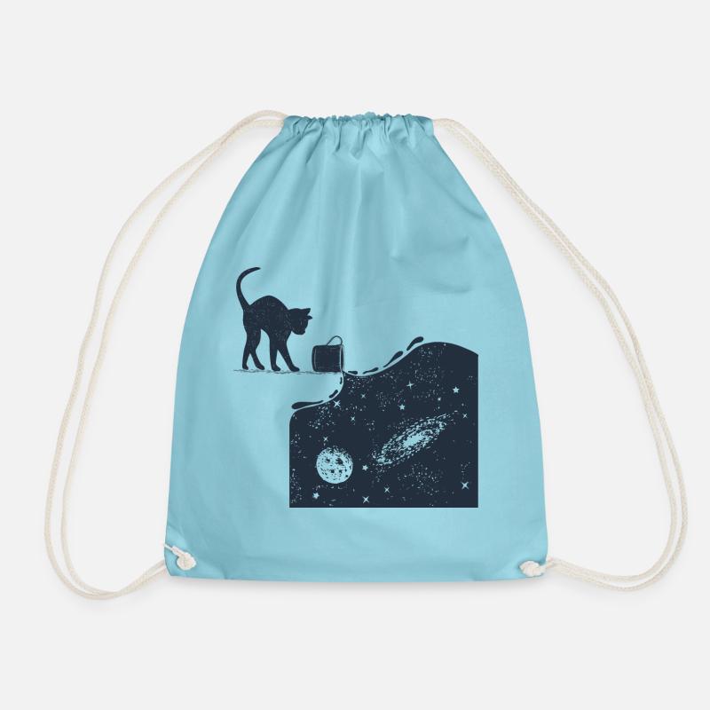 Universe Cat - Drawstring Bag - aqua