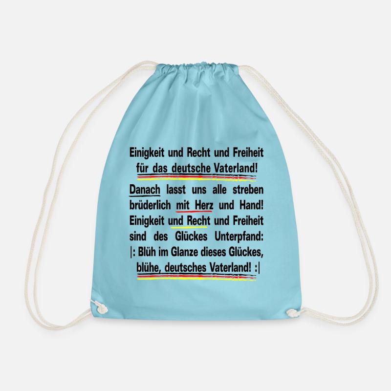 deutsche Hymne Text - Turnbeutel - Aqua