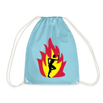 Runner flame - Drawstring Bag - aqua - Front